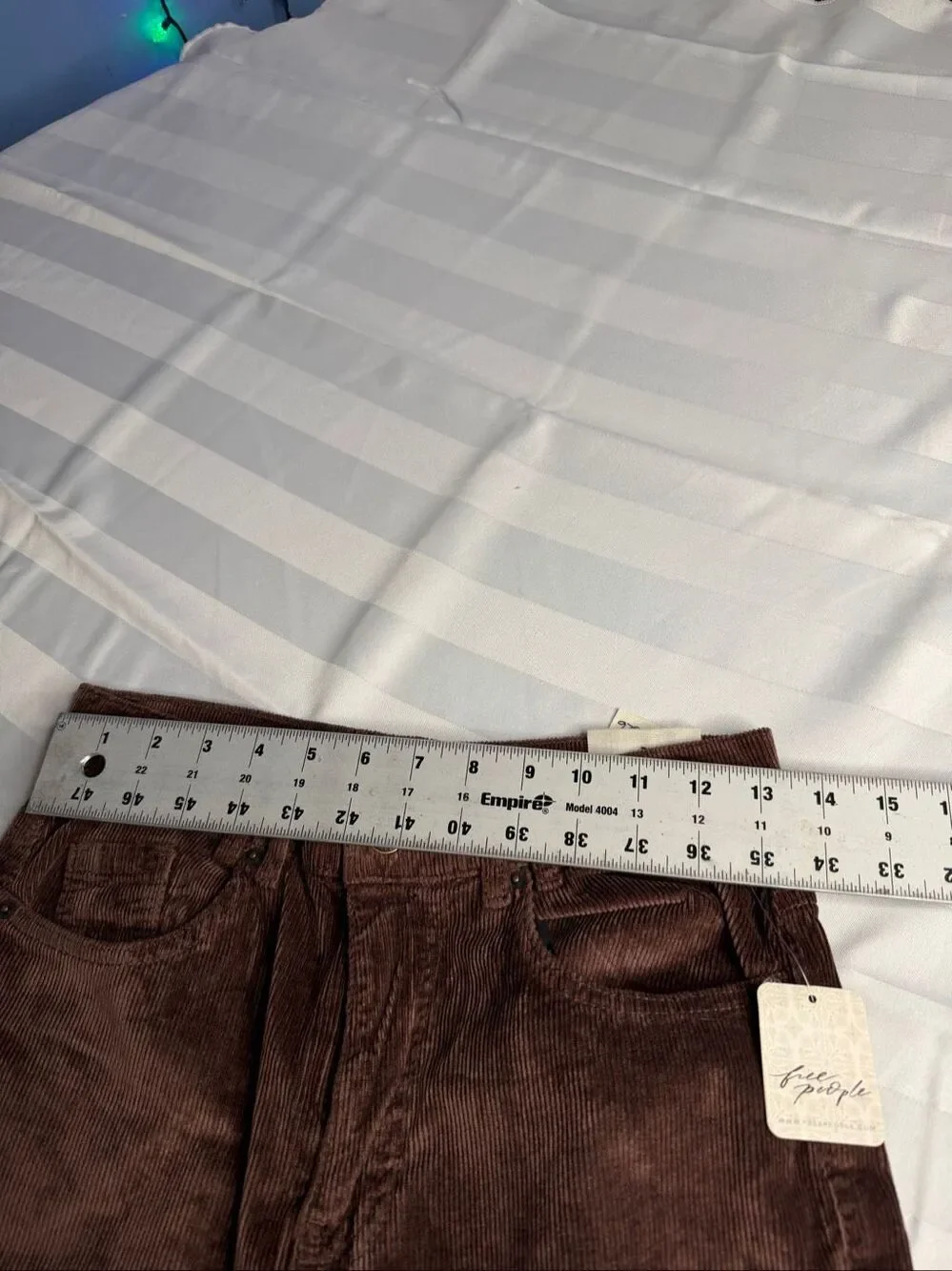 NWT Free People High Rise Straight Leg Brown Corduroy Pants Size 26 New